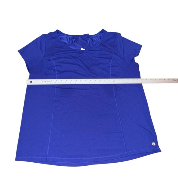 LANE BRYANT Wicking Active Tee Cutout Ruffle Back - 18/20 Blue - Picture 7 of 13